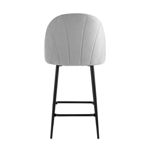 Стул полубарный Логан велюр светло-серый