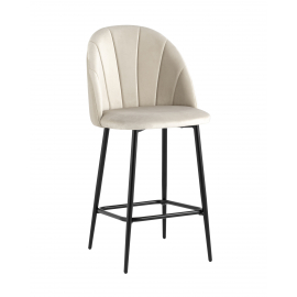Стул полубарный Логан велюр бежевый