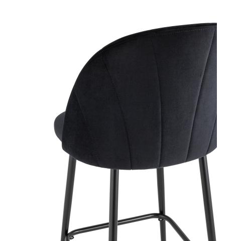 Стул полубарный Логан велюр черный