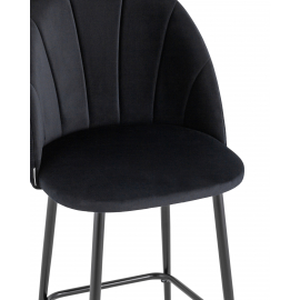 Стул полубарный Логан велюр черный