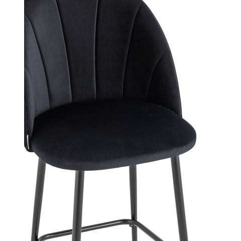 Стул полубарный Логан велюр черный