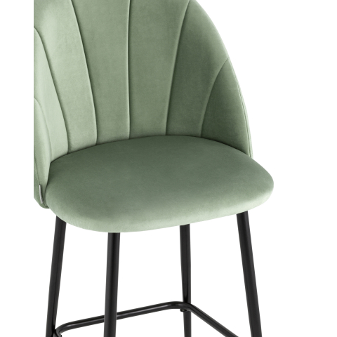 Стул полубарный Логан велюр фисташковый