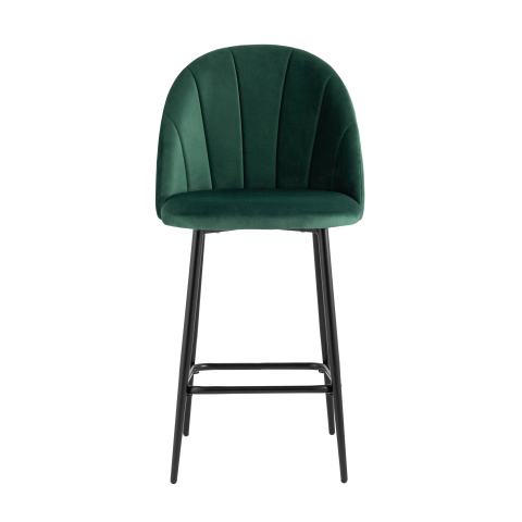 Стул полубарный Логан велюр зелёный