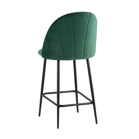 Стул полубарный Логан велюр зелёный