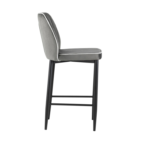 Стул полубарный Лоренс велюр антрацитовый