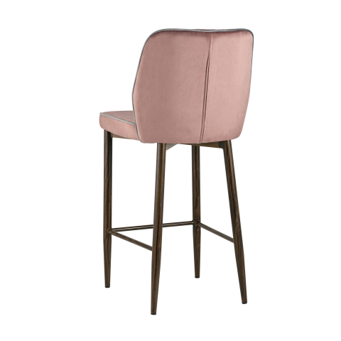 Стул полубарный Лоренс велюр пыльно-розовый