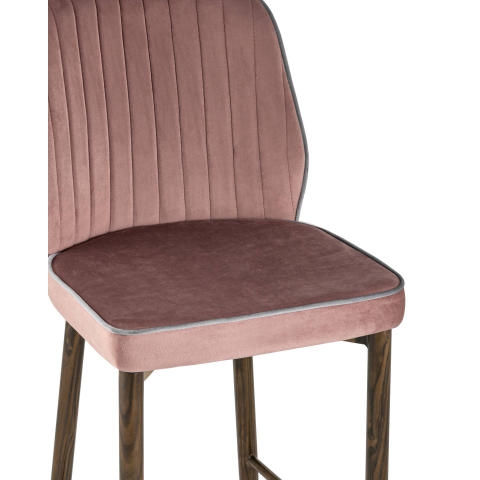 Стул полубарный Лоренс велюр пыльно-розовый