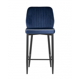 Стул полубарный Лоренс велюр синий