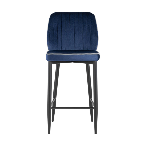 Стул полубарный Лоренс велюр синий