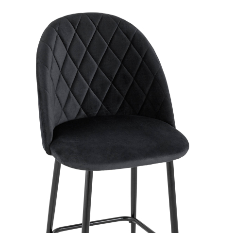 Стул полубарный Марсель велюр черный