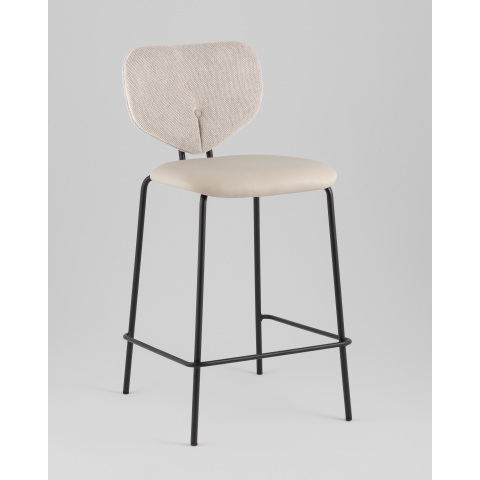 Стул полубарный Masey бежевый с бежевой экокожей