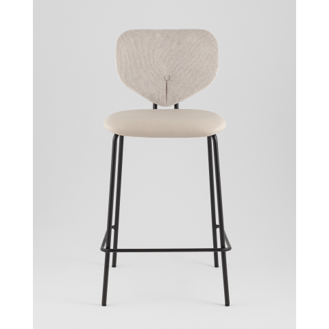 Стул полубарный Masey бежевый с бежевой экокожей