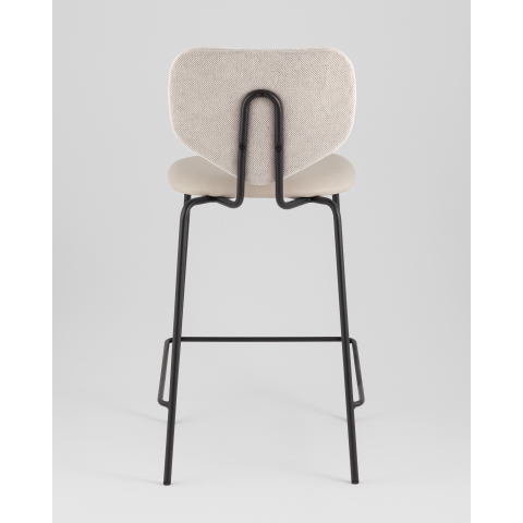 Стул полубарный Masey бежевый с бежевой экокожей