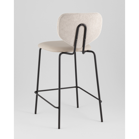 Стул полубарный Masey бежевый с бежевой экокожей