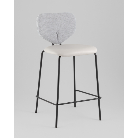 Стул полубарный Masey серый с серой экокожей