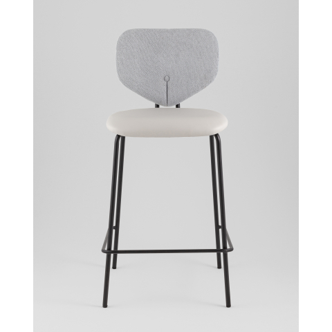 Стул полубарный Masey серый с серой экокожей