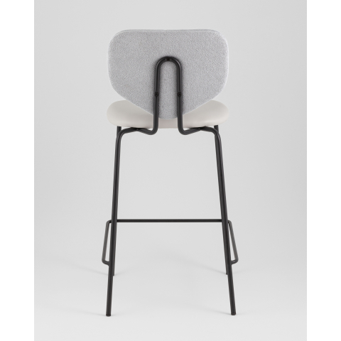 Стул полубарный Masey серый с серой экокожей