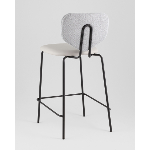 Стул полубарный Masey серый с серой экокожей