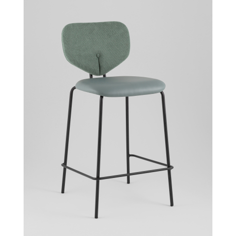 Стул полубарный Masey зеленый со светло-зеленой экокожей
