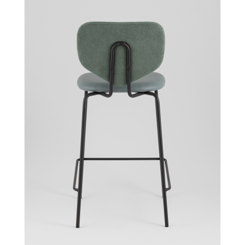 Стул полубарный Masey зеленый со светло-зеленой экокожей