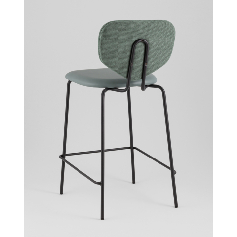 Стул полубарный Masey зеленый со светло-зеленой экокожей