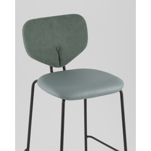 Стул полубарный Masey зеленый со светло-зеленой экокожей