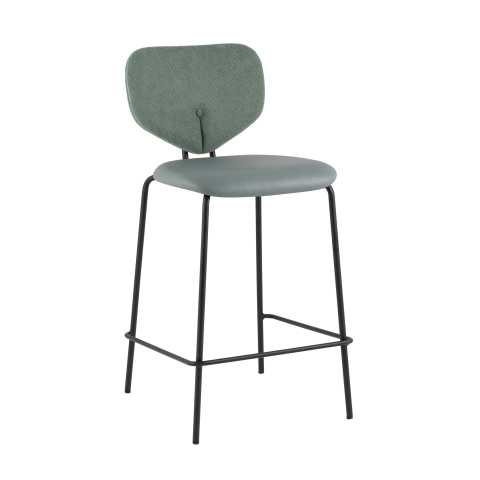 Стул полубарный Masey зеленый со светло-зеленой экокожей