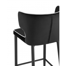 Стул полубарный Матео с кантом велюр черный