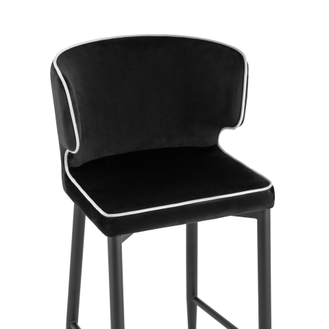 Стул полубарный Матео с кантом велюр черный