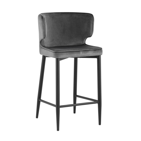 Стул полубарный Матео велюр серый