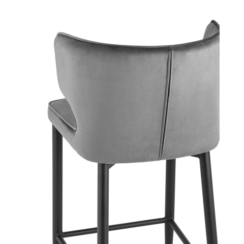 Стул полубарный Матео велюр серый