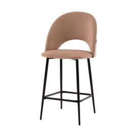 Стул полубарный Меган велюр бежевый