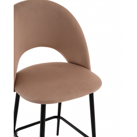 Стул полубарный Меган велюр бежевый