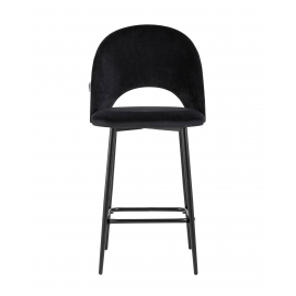 Стул полубарный Меган велюр черный