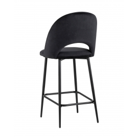 Стул полубарный Меган велюр черный