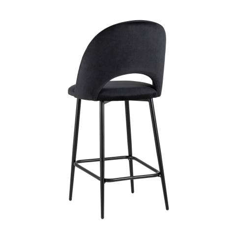 Стул полубарный Меган велюр черный
