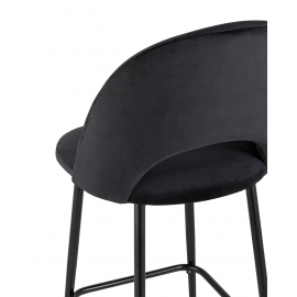 Стул полубарный Меган велюр черный