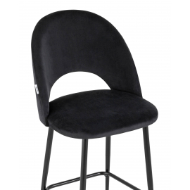 Стул полубарный Меган велюр черный