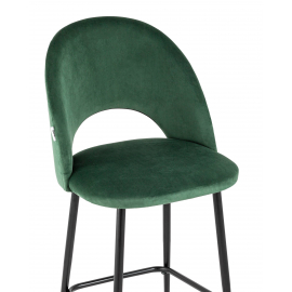 Стул полубарный Меган велюр зеленый