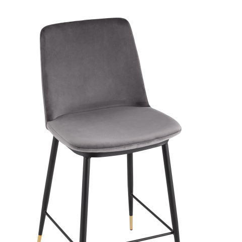 Стул полубарный Мелисса, велюр темно-серый 2 шт