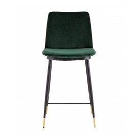 Стул полубарный Мелисса велюр зеленый