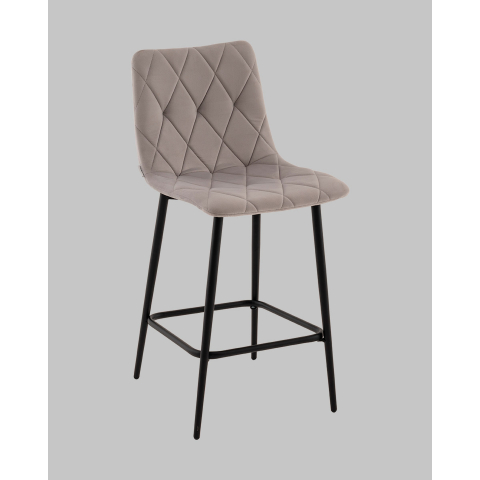 Стул полубарный Одди Diamond велюр светло-серый