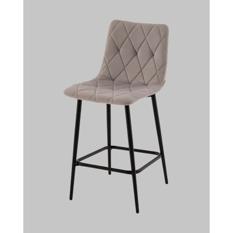 Стул полубарный Одди Diamond велюр светло-серый