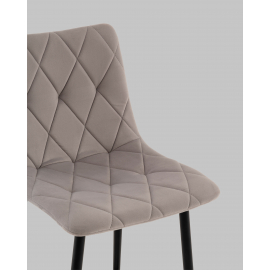 Стул полубарный Одди Diamond велюр светло-серый
