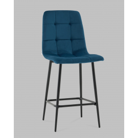 Стул полубарный Одди велюр синий