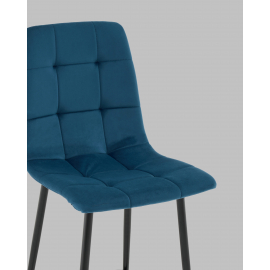 Стул полубарный Одди велюр синий