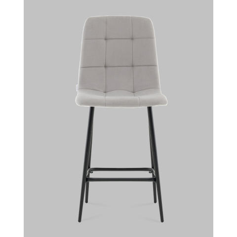 Стул полубарный Одди велюр светло-серый