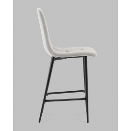 Стул полубарный Одди велюр светло-серый