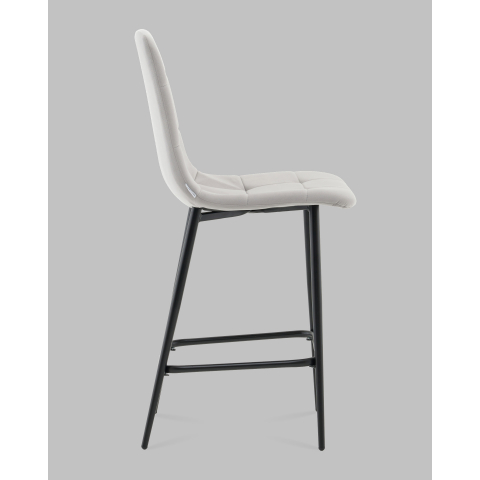 Стул полубарный Одди велюр светло-серый