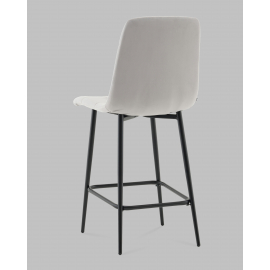 Стул полубарный Одди велюр светло-серый